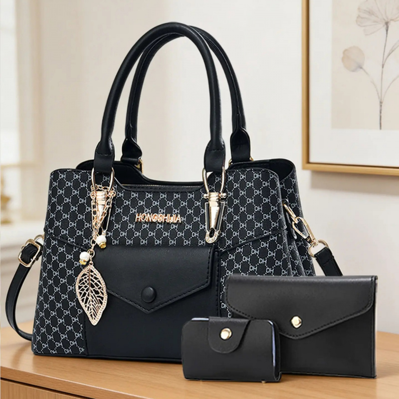 Luxury Zipper Bags - 高級感のある質感の大型通勤用トートバッグ、カラーブロックデザインのクロスボディバッグを備えたラグジュアリーな女性用バッグシリーズ