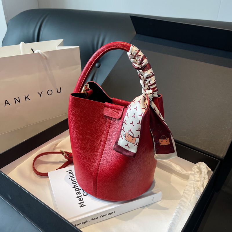 Luxury Bags In Sale - レディースPUバケットショルダーバッグ,ラグジュアリー,多用途,ファッショナブル,ブラック,2024コレクション