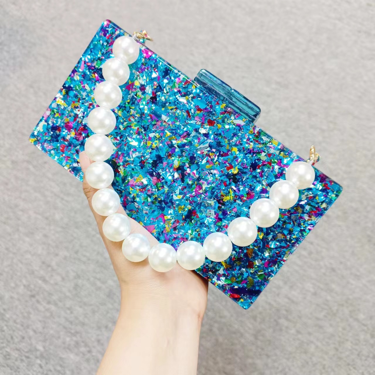 Luxury Bags Green - 高級アクリルビーズクラッチバッグ女性の結婚式ブライダルイブニング財布フクシアグリーンショルダーハンドバッグデザイナーパーティーバッグ