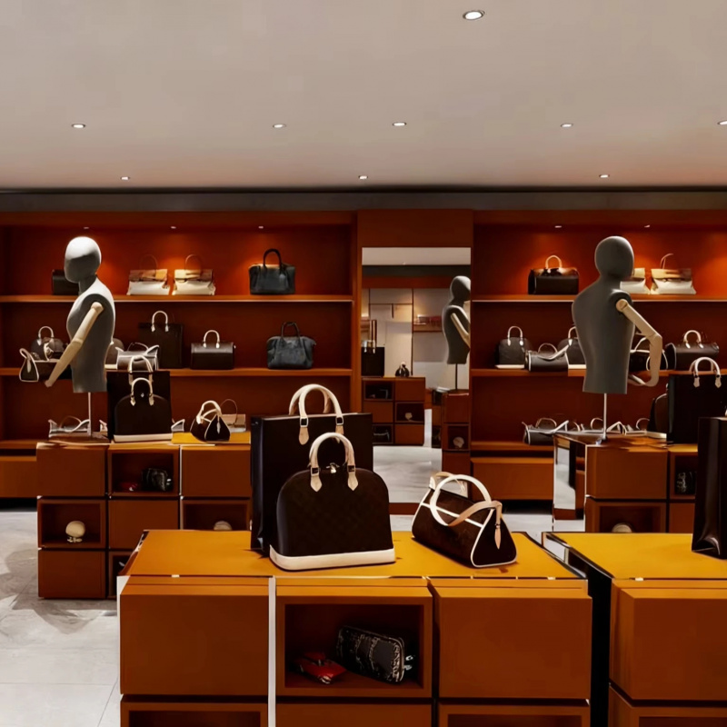 Luxury Bags In Store - 高級ハンドバッグ店什器、バッグ店インテリアデザイン家具、高級店展示キャビネット、革製品店
