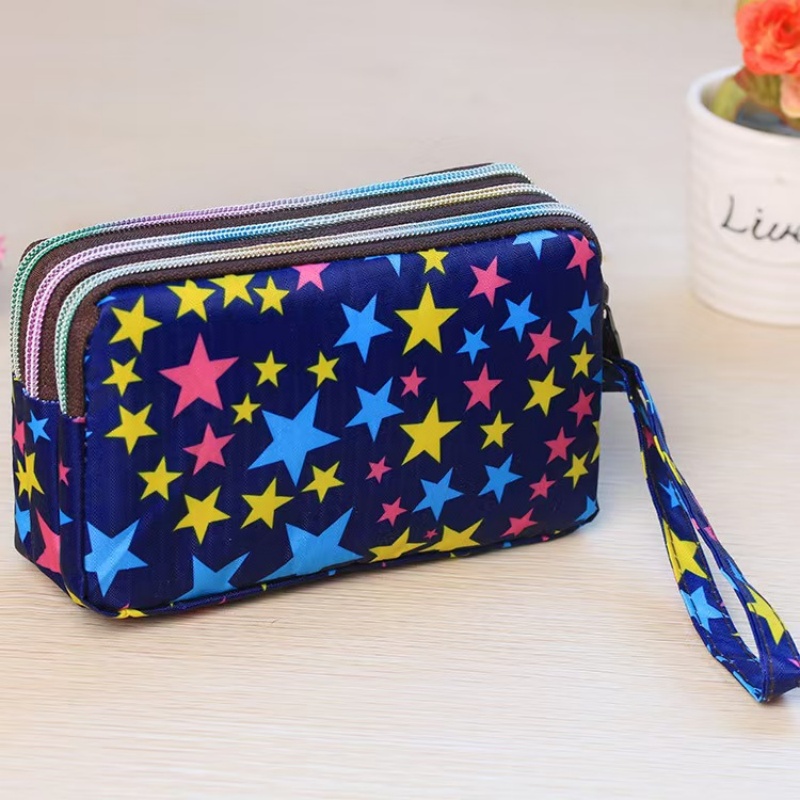 Wristlet Wallet Zipper - 防水女性用財布 3つのジッパー付き携帯電話ポケット ハンドバッグ リストレット コインウォレット クラッチバッグ