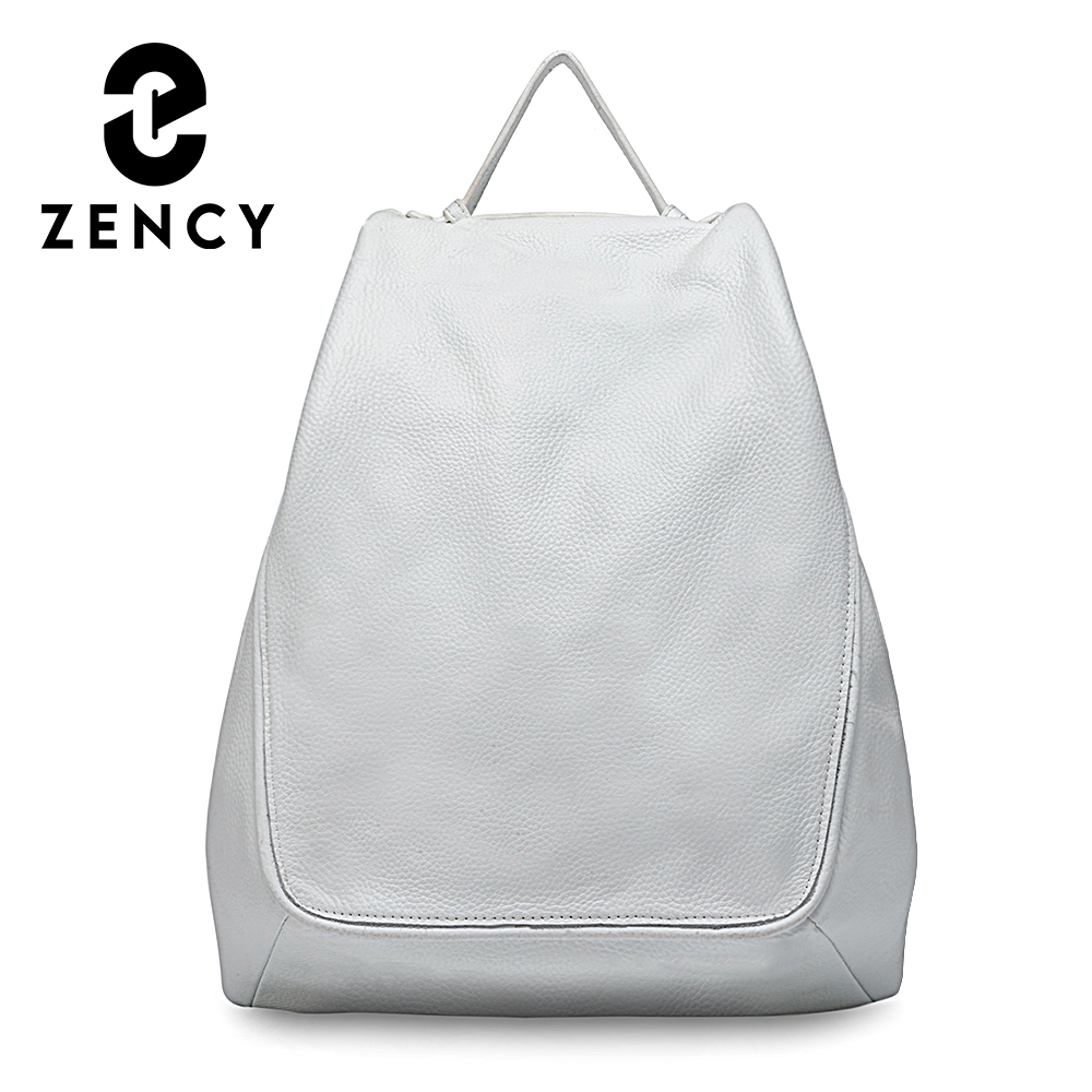 Genuine Leather Backpack - Zency 女性 100% 本革盗難防止バックパック大容量バッグ旅行通勤シンプルなレディース ShouldeSatchel ナップザック