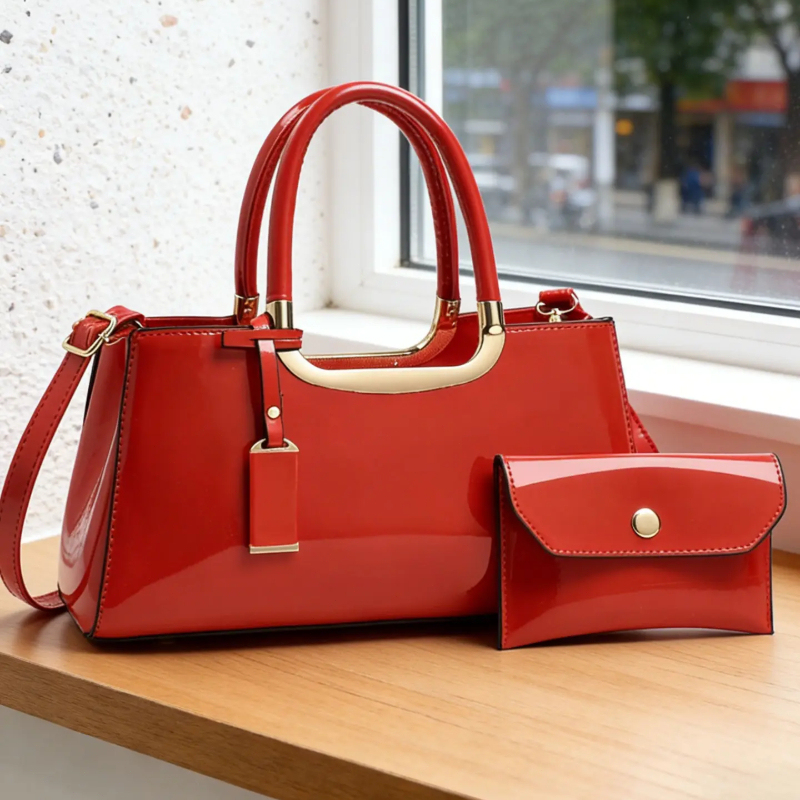 Luxury Zipper Bags - レディースハンドバッグセット、軽量高級PU素材クロスボディショルダーバッグ、調節可能なストラップ、マルチカラーオプション
