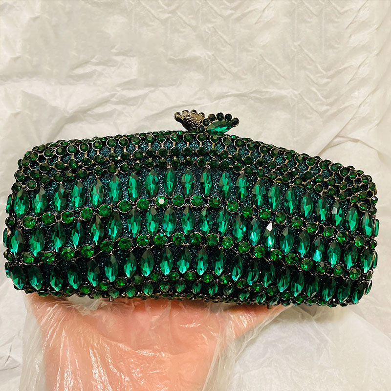 Luxury Bags Green - 高級グリーンラインストーンイブニングクラッチ財布女性パーティーバッグフォーマルディナークリスタルハンドバッグレディースダイヤモンドフォーマル財布バッグ