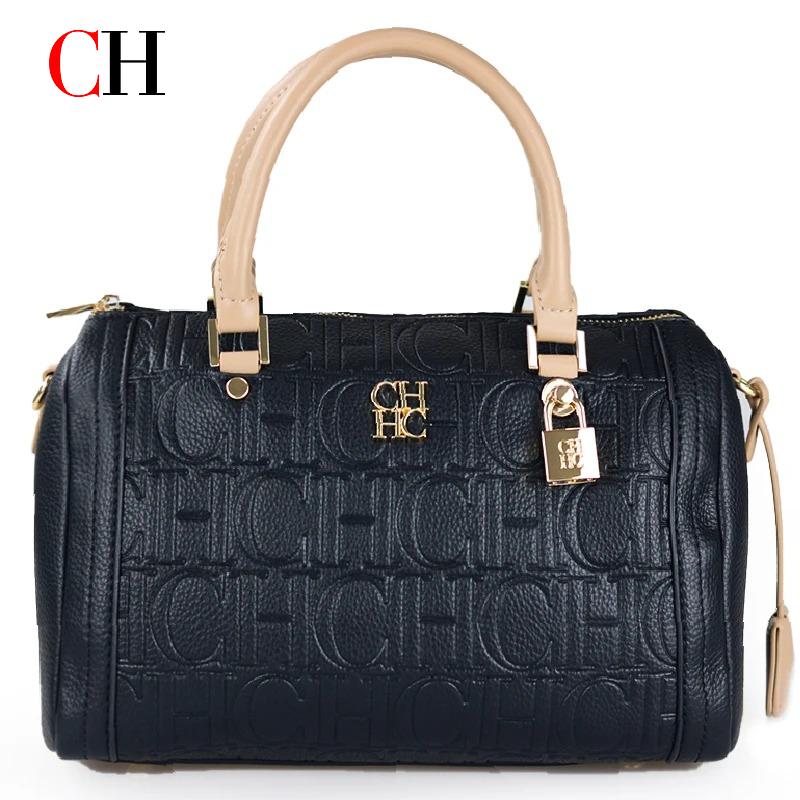 Luxury Bags In Sale - CH レディースハンドバッグ 高級エンボスロゴ ブラウンPUレザー トップハンドルバッグ スタイリッシュロック