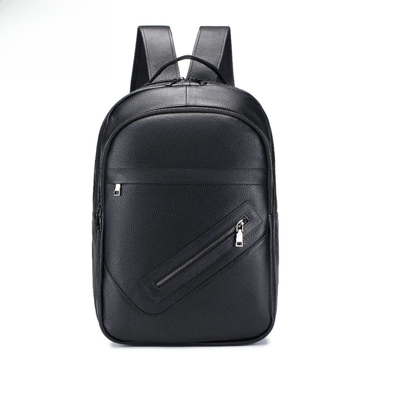 Genuine Leather Backpack - スーパーレザー ダブルショルダーバッグ メンズ用 - 軽量トラベルバッグ ビジネスやカジュアル用