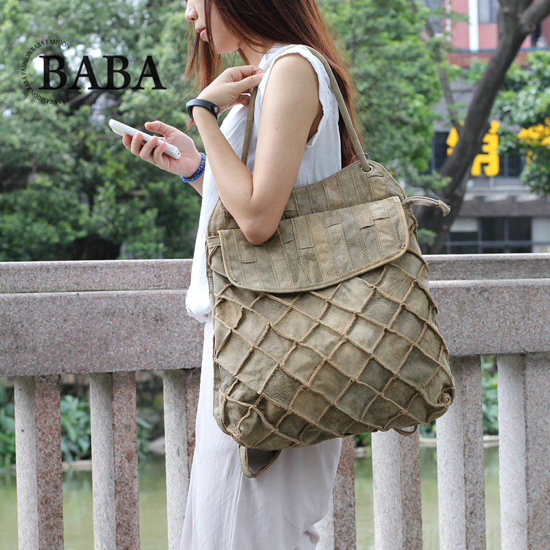 Genuine Leather Backpack - 新しいヨーロッパ/アメリカのバックパック女性多機能大容量レザーバックパック屋外旅行純粋な革の女性のバッグ潮