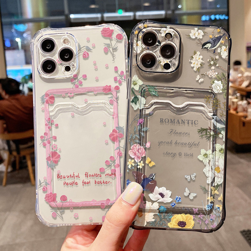 Luxury Bags In Store - レトロフラワー柄クリアスマホケース Samsung S25 Ultra S26 FE