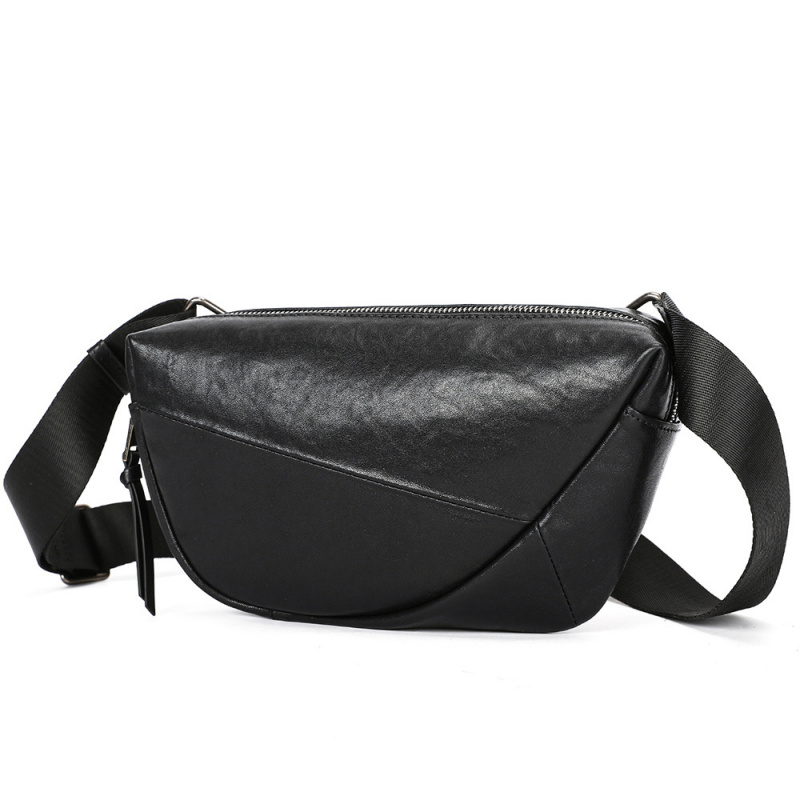 Saddle Bag Distressed - ヴィンテージ加工の本革メンズチェストバッグ、カジュアルでシンプルな牛革サドルバッグ、大容量トップレイヤー牛革クロスバッグ
