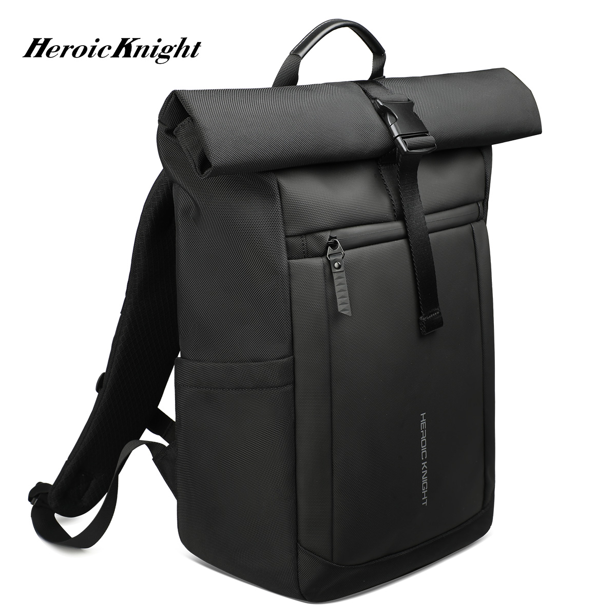 Luxury Bags That Fit Laptop - Heroic Knight 高級ロールトップバックパック男性防水スクールバッグ 15.6 インチラップトップバッグ仕事用盗難防止旅行デイパック多用途 Mochila