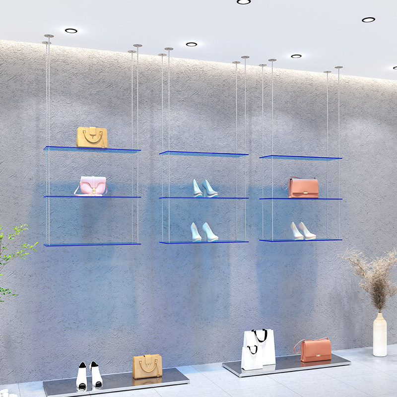 Luxury Bags In Store - 壁掛け式多層ステンレス製高級靴屋の靴棚バッグ、衣料品店のウィンドウディスプレイラック