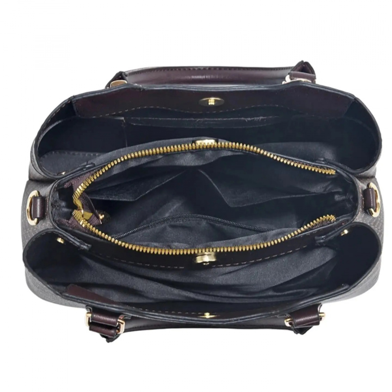 高級感のある質感の大型通勤用トートバッグ、カラーブロックデザ - Luxury Zipper Bags のレビューと価格