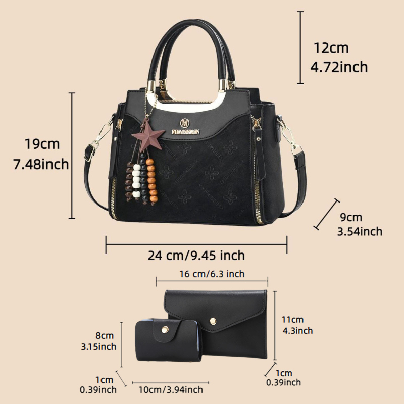 スタイリッシュな女性用ハンドバッグ、無地、高級感、大容量、カ - Luxury Zipper Bags のレビューと価格