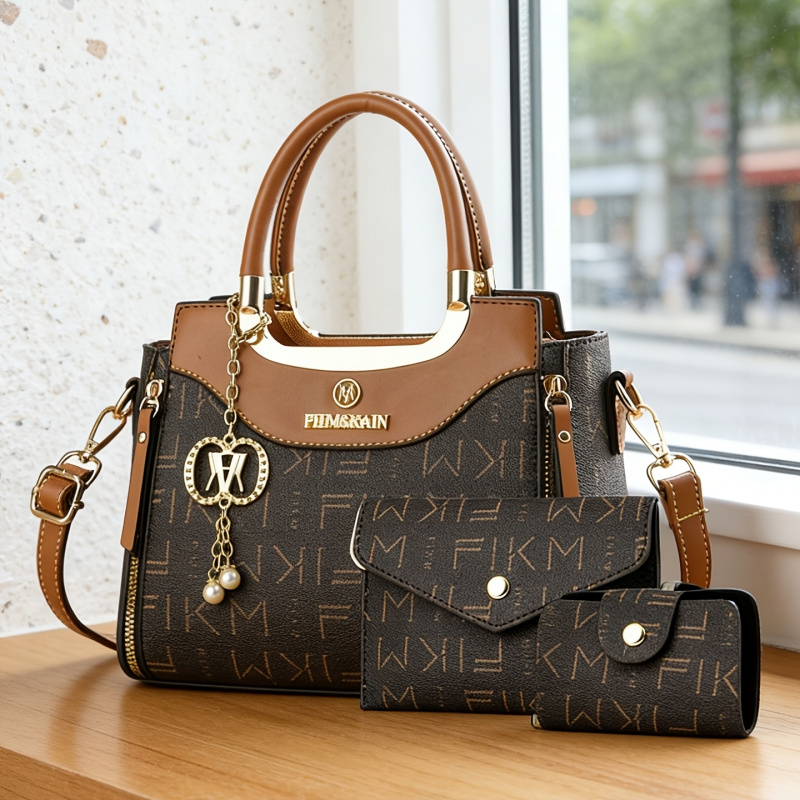 3点セットの高級感のあるプリントレターバッグ、プレミアムでお - Luxury Zipper Bags のレビューと価格