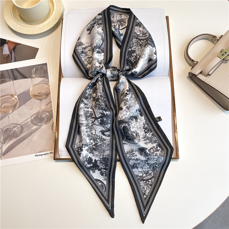 高級ロングネッカチーフ、細いヘアバンド、女性用シルクスカーフ - Luxury Bags For Summer のレビューと価格