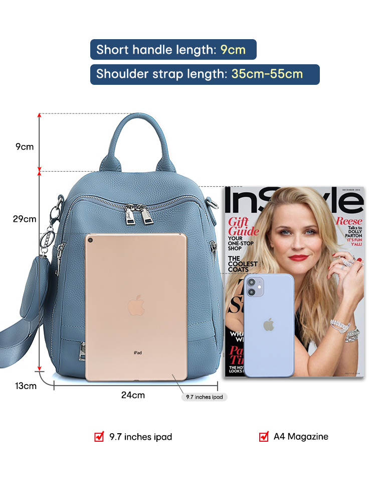 Zency レディース 本革バックパック 高品質スクールバッ - Genuine Leather Backpack のレビューと価格
