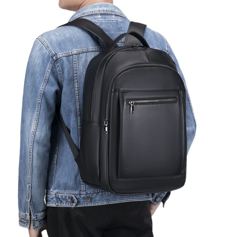 レザーダブルショルダーメンズバッグコンピューターバッグ牛革の - Genuine Leather Backpack のレビューと価格