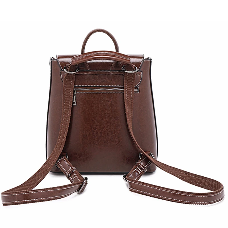 本革女性バックパックショルダーメッセンジャーバッグレトロ本物 - Genuine Leather Backpack のレビューと価格