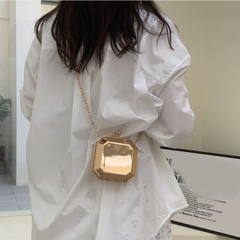 女性のためのゴールデンミニイブニングクラッチ,小さなPVCボ - Luxury Zipper Bags のレビューと価格