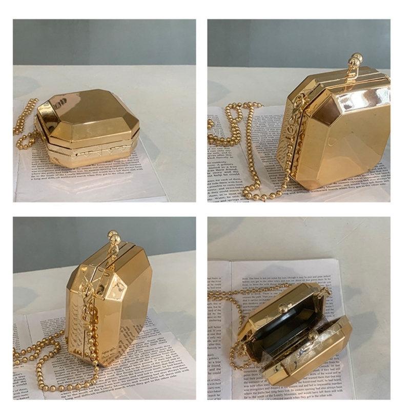 女性のためのゴールデンミニイブニングクラッチ,小さなPVCボ - Luxury Zipper Bags のレビューと価格