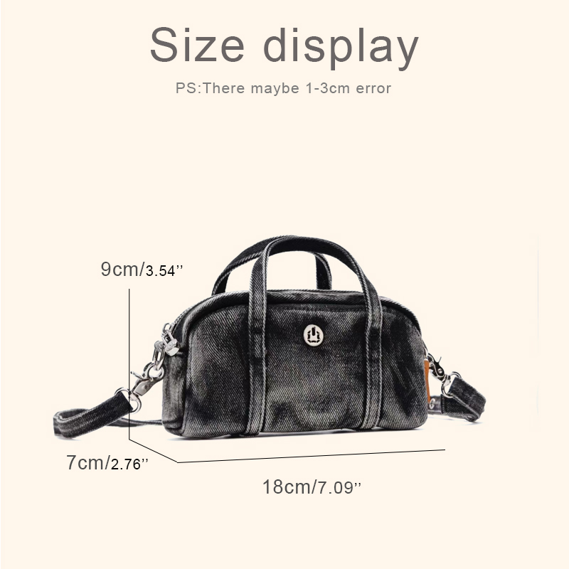 韓国風カジュアルミニデニムボックスバッグ レディース 高級デ - Luxury Zipper Bags のレビューと価格