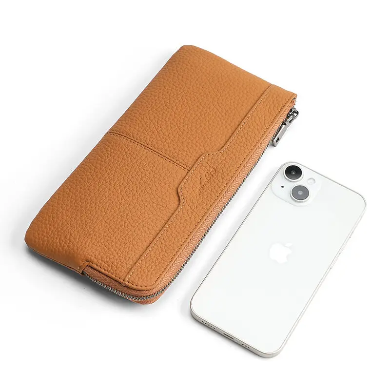 男性と女性のための本物の革のリストレットウォレット、携帯電話 - Wristlet Wallet Zipper のレビューと価格