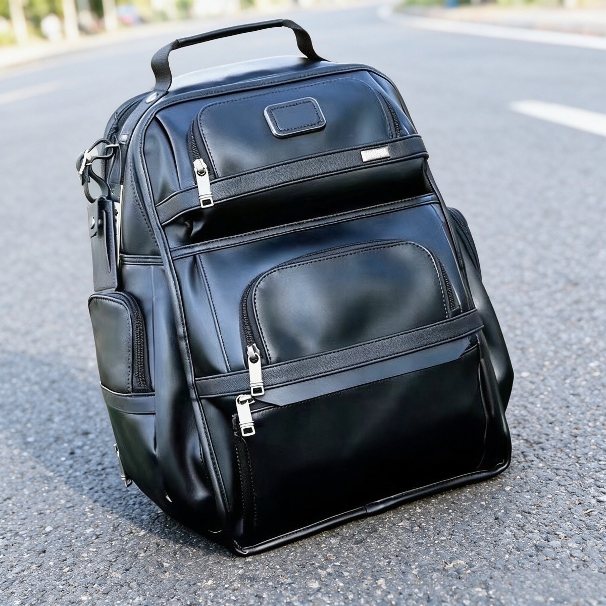ビジネス用ラップトップバックパック（男性用）、本革製カジュア - Genuine Leather Backpack のレビューと価格