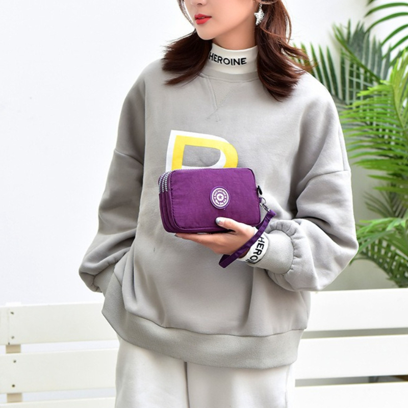 スタイリッシュな花柄プリントのマルチジッパーウォレット、女性 - Wristlet Wallet Zipper のレビューと価格