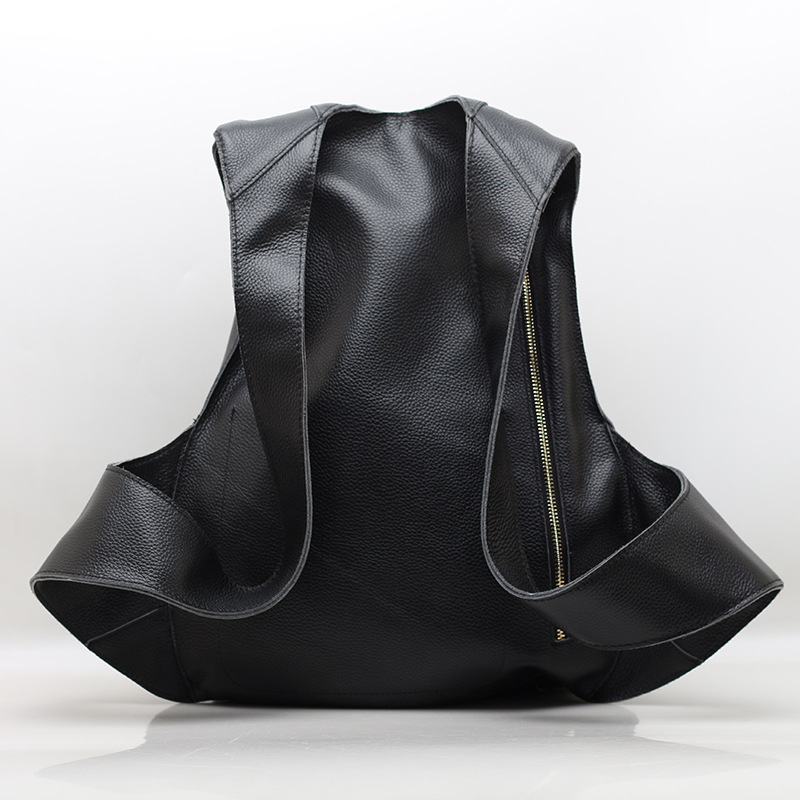 男性用のクラシックな盗難防止バックパック,ジッパー付きの大型 - Genuine Leather Backpack のレビューと価格