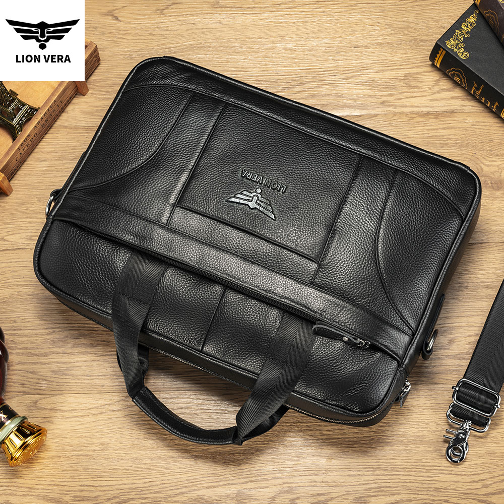 ライオンベラ本革ビジネスブリーフケースブラック 15.6 イ - Luxury Bags That Fit Laptop のレビューと価格