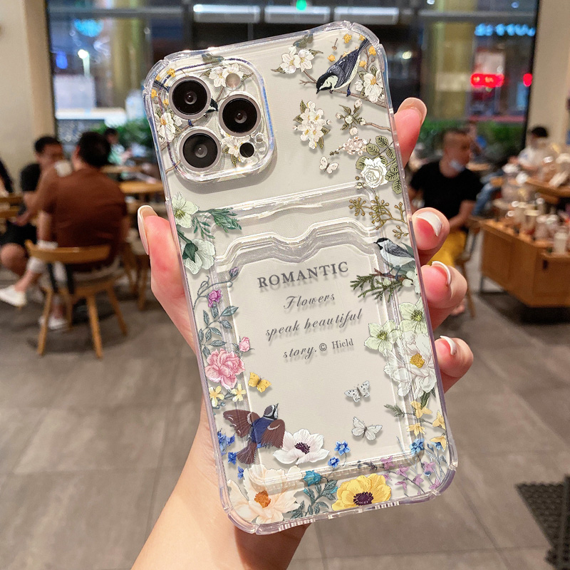 レトロフラワー柄クリアスマホケース Samsung S25  - Luxury Bags In Store のレビューと価格