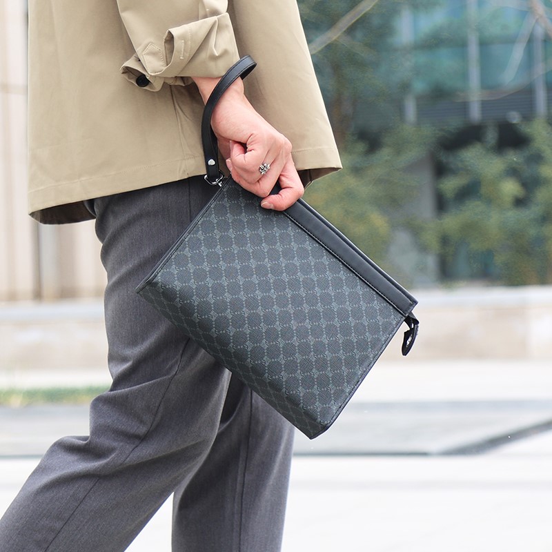 新しい男性クラッチバッグ男財布封筒バッグ財布ビジネス男性電話 - Wristlet Wallet Zipper のレビューと価格