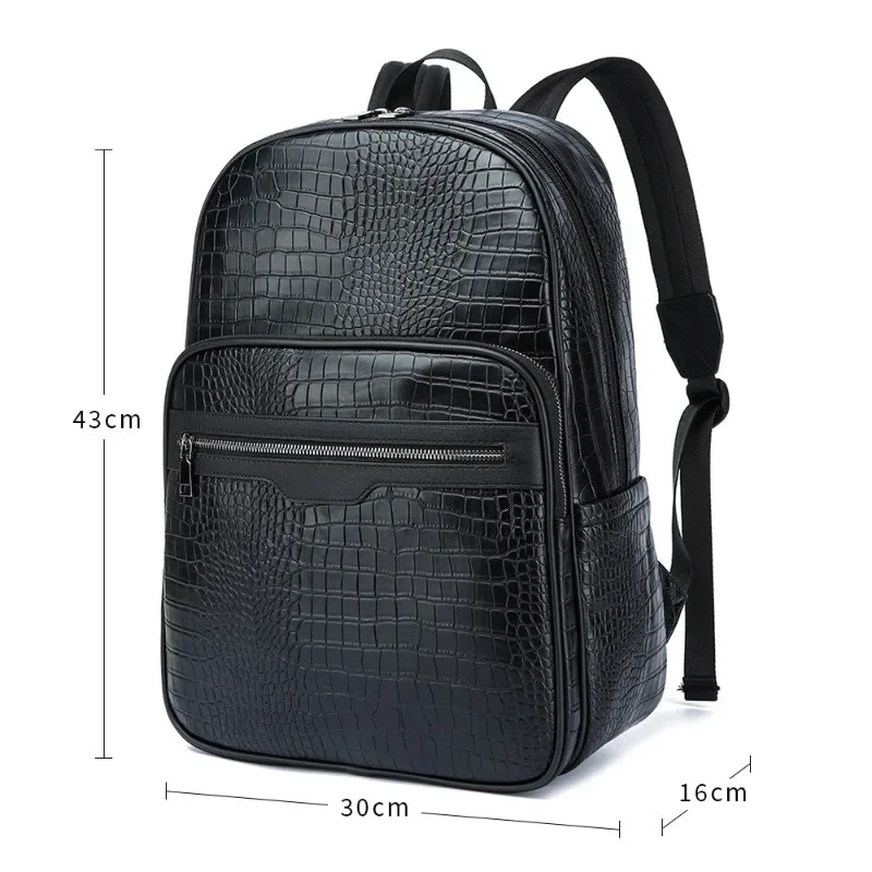 ファッションメンズバックパック高級ワニ革バックパック男性 1 - Luxury Bags That Fit Laptop のレビューと価格