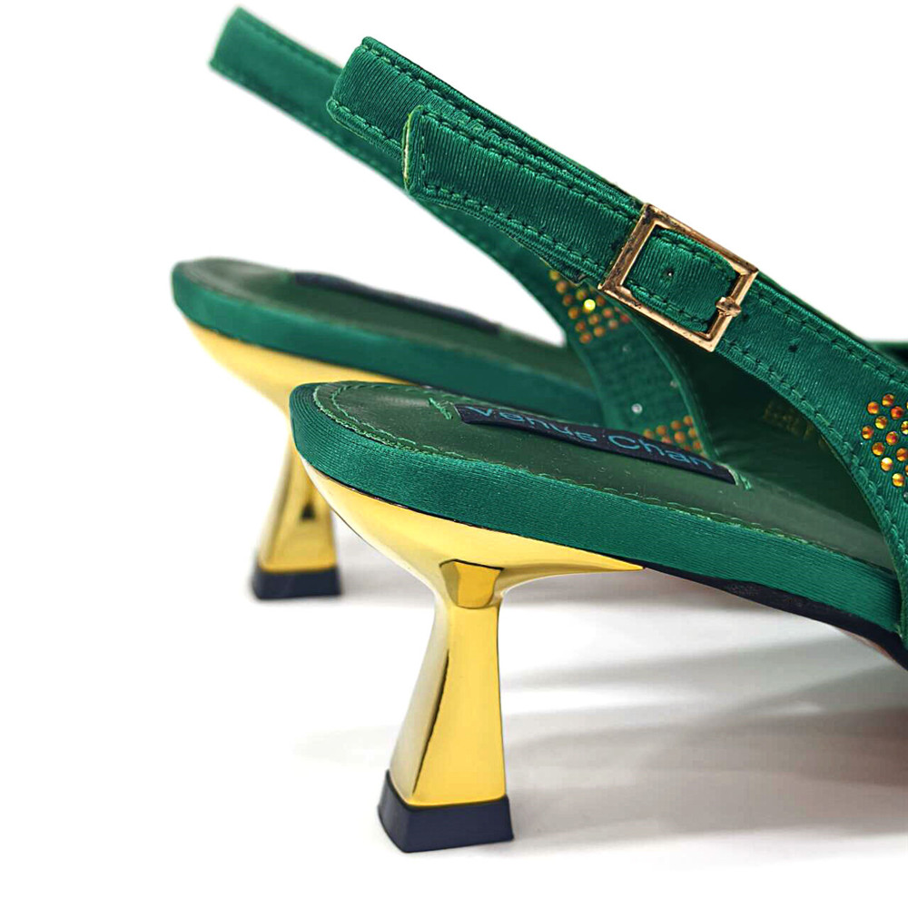 女性のための豪華なラインストーンシューズとバッグのセット,先 - Luxury Bags Green のレビューと価格