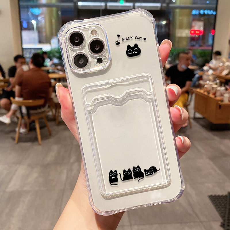 可愛い黒猫カードホルダー付き財布型スマホケース iPhone - Luxury Bags In Store のレビューと価格