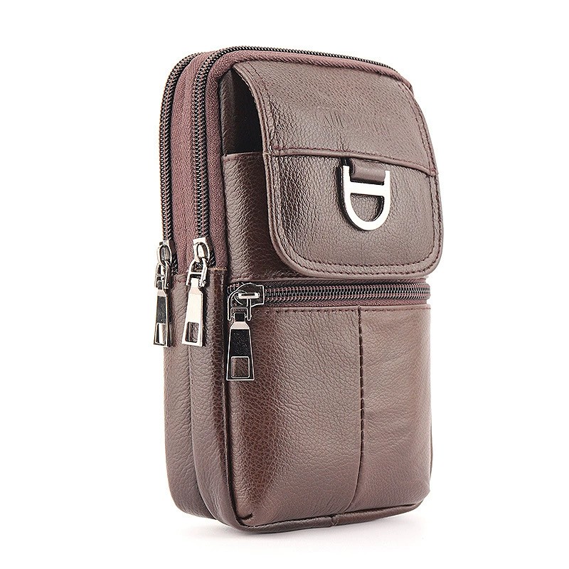 メンズレザーウエストバッグ - 大容量携帯電話ベルトバッグ  - Genuine Leather Backpack のレビューと価格